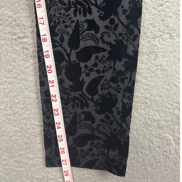 Soft Surroundings Velvet Burnout Black Skinny Pants Size M Boho Whimsygoth Fairy - Picture 5 of 9